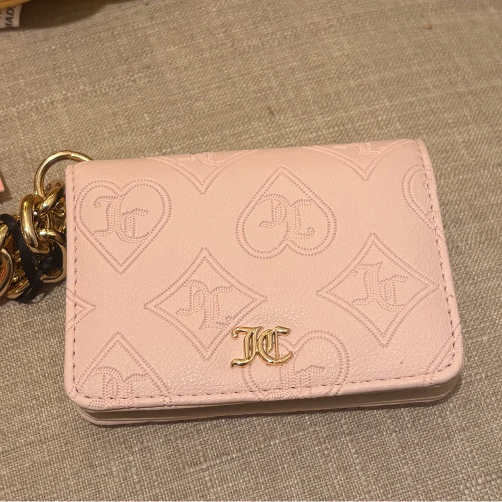 Juicy Couture Light Pink Monogram Key & Card Holder